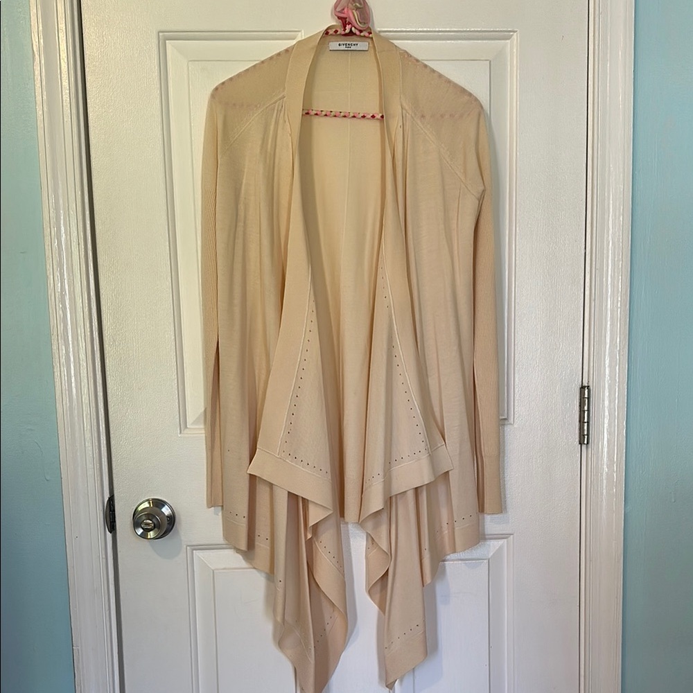 Elegant Cream Draped Sweater